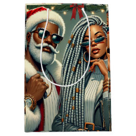 Sacola Para Presentes Média Papais noeis do Festivo