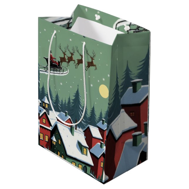 Sacola Para Presentes Média Papais noeis e Sua Altura (Verso inclinado)