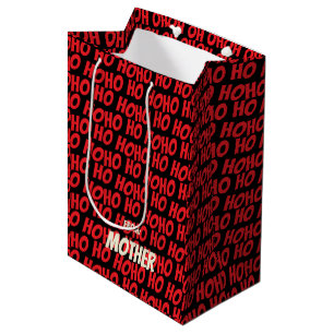 Sacola Para Presentes Média Papais noeis Ho Ho Vermelho