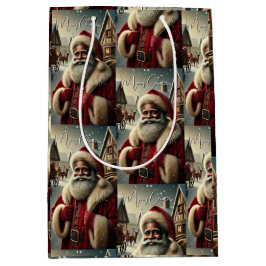 Sacola Para Presentes Média Papais noeis nostálgicos