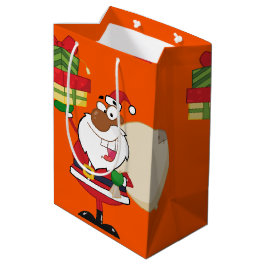 Sacola Para Presentes Média Papais noeis pretos com presentes