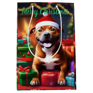 Sacola Para Presentes Média "Papais noeis: Uma Surpresa Festiva de Staffy"