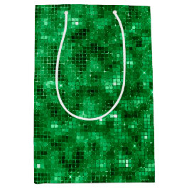 Sacola Para Presentes Média Papel Alumínio Verde Elegante