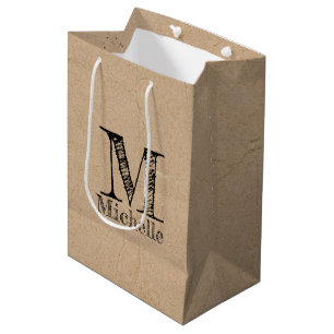Sacola Para Presentes Média Papel Castanho Russo Kraft castanho para aspecto m