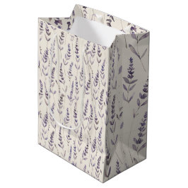 Sacola Para Presentes Média Papel de embrulho botânico de lavanda – Floral Vin