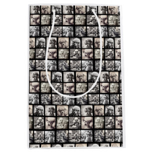 Sacola Para Presentes Média Papel de embrulho com 9 fotos divertidas em colage