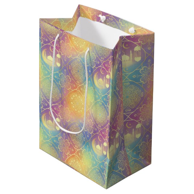 Sacola Para Presentes Média Papel de embrulho Eid/Ramadan (Frente inclinada)