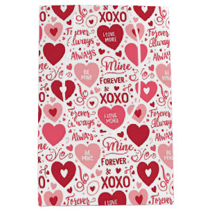 Sacola Para Presentes Média Papel de embrulho XOXO & Sempre seja meu no Dia do