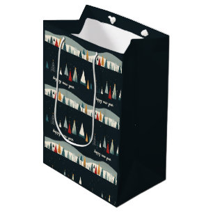 Sacola Para Presentes Média Papel de empacotamento do padrão da árvore de Nata