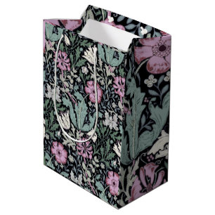 Sacola Para Presentes Média Papel de Parede Botânico Vitoriano Papoula de Will