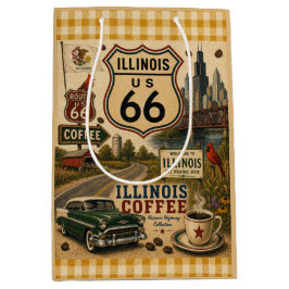 Sacola Para Presentes Média Papel de Presente Café Mother Road Illinois