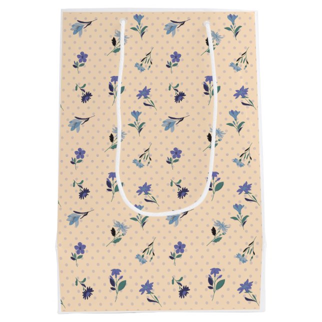 Sacola Para Presentes Média Papel de Presente Peachify Pastel Blooms (Verso)