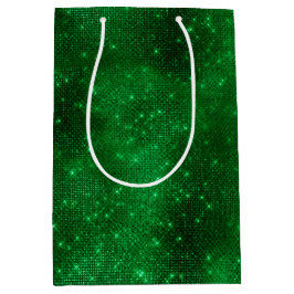 Sacola Para Presentes Média Papel Laminado Verde Brilhante