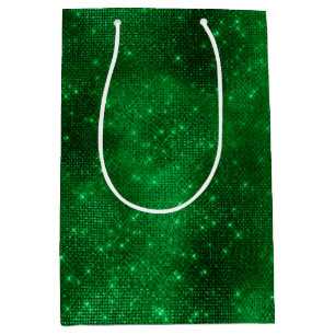 Sacola Para Presentes Média Papel Laminado Verde Brilhante