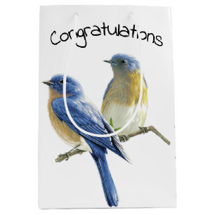 Sacola Para Presentes Média Par Bluebird em branco