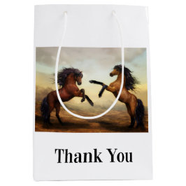 Sacola Para Presentes Média par de cavalos selvagens