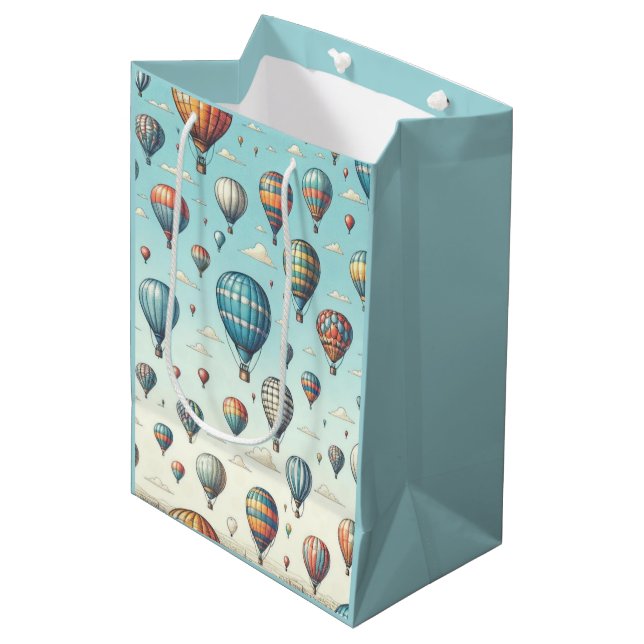Sacola Para Presentes Média Para cima, para fora! Balões de ar quente Whimsic (Frente inclinada)