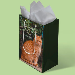 Sacola Para Presentes Média Para o melhor Pai de gatos alguma vez personalizad