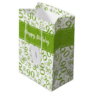 Sacola Para Presentes Média Parabéns 90 aleatório padrão verde