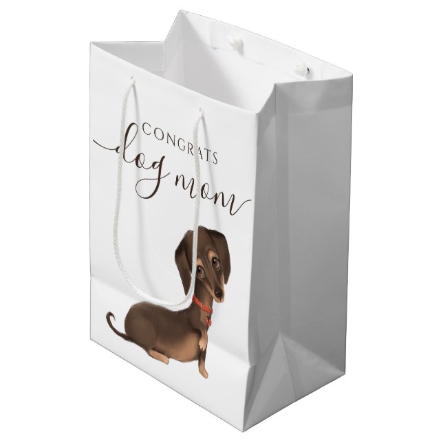 Sacola Para Presentes Média Parabéns Cachorro Mamãe Dift Bag (Frente inclinada)