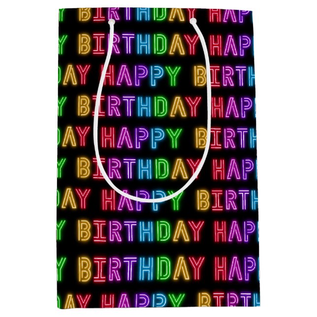 Sacola Para Presentes Média Parabéns Padrão (Frente)