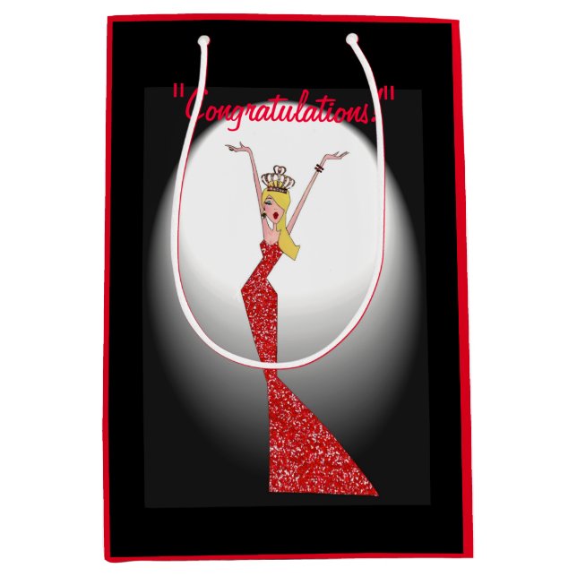 Sacola Para Presentes Média "Parabéns!" Super Estrela DIVA! (Frente)