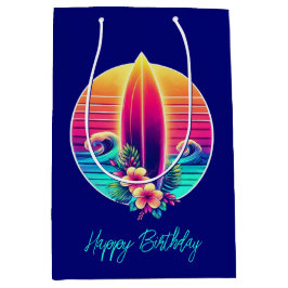 Sacola Para Presentes Média Paraíso no surfboard sunset-