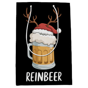 Sacola Para Presentes Média Pares engraçados Reinbeer Natal Correspondência Fé