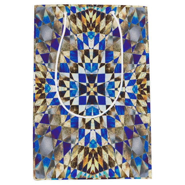 Sacola Para Presentes Média Parquete Azul (Frente)