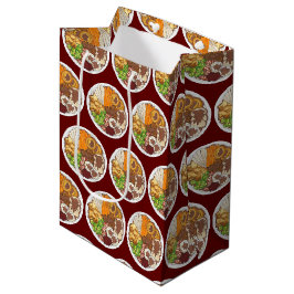 Sacola Para Presentes Média Partido Jante de Natal UK Comida Festiva Britânica
