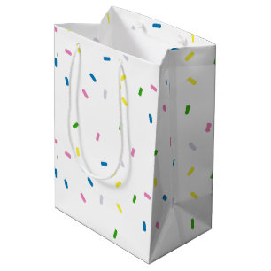 Sacola Para Presentes Média Partido Padrão do Rainbow Sprinkles