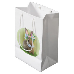 Sacola Para Presentes Média Páscoa bonita Bunnypara um humor positivo