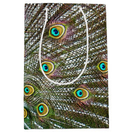 Sacola Para Presentes Média Pássaro Peacock na tela