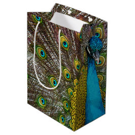 Sacola Para Presentes Média Pássaro Peacock na tela