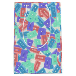 Sacola Para Presentes Média Pastel Cassette Tapes - Música estética dos anos 9