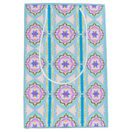Sacola Para Presentes Média Pastel Dream Boho Geometric Kaleidoscope