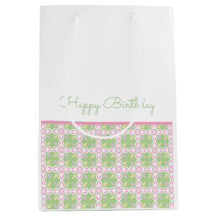 Sacola Para Presentes Média Pastel Pattern Primavera Cors Happy Birthday Sweet