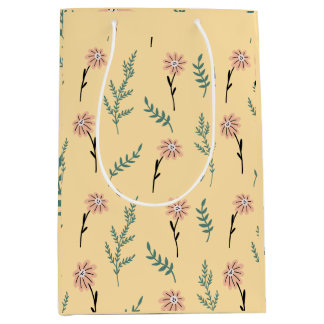 Sacola Para Presentes Média Pastel Wildflower Botanical Gift Bag
