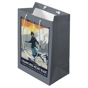 Sacola Para Presentes Média Patinagem no gelo - poster olímpico do Promo de