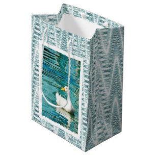 Sacola Para Presentes Média Pato branco de Pekin - foto da natureza nas