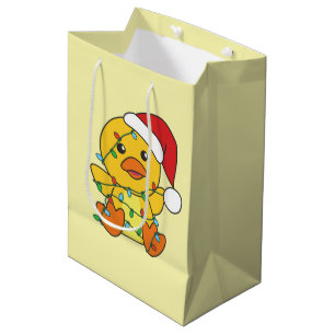 Sacola Para Presentes Média Pato de Natal Pato Pato de Natal Animais Feriados