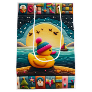 Sacola Para Presentes Média pato de plástico amarelo