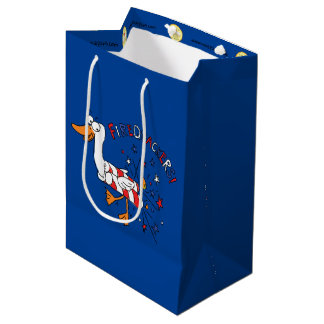 Sacola Para Presentes Média Pato engraçado 4 de julho crianças fofas