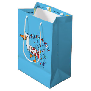 Sacola Para Presentes Média Pato engraçado do dia 4 de julho para crianças fof