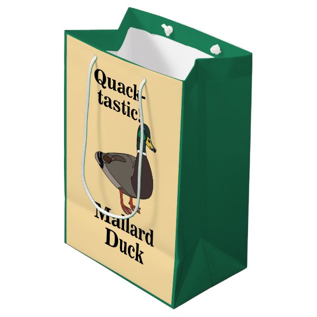 Sacola Para Presentes Média Pato Mallard Quack-Tástico  (Frente inclinada)