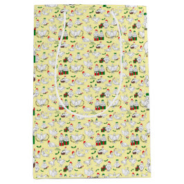 Sacola Para Presentes Média Patos de Natal Festivos