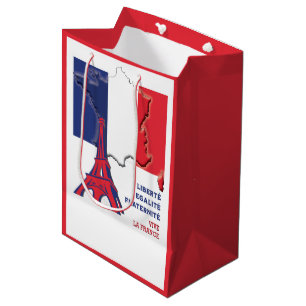 Sacola Para Presentes Média Patriotic Vive La FRANCE Paris
