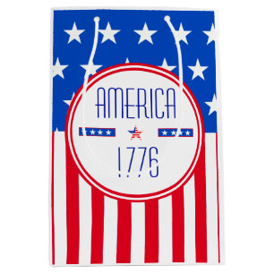 Sacola Para Presentes Média Patriótico americano 1776