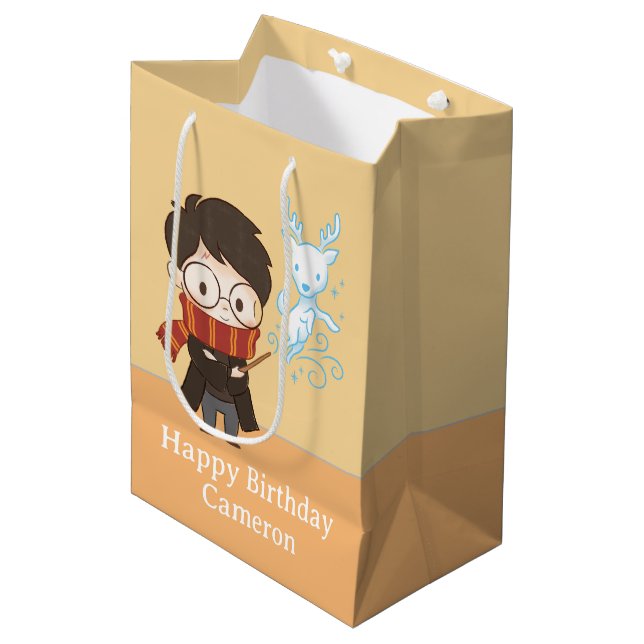Sacola Para Presentes Média Patronus Chibi HARRY POTTER™ (Frente inclinada)