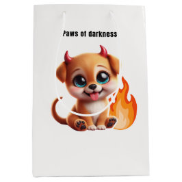 Sacola Para Presentes Média Paws of Darkness Fire Dog Gift Bag – Cute Dark